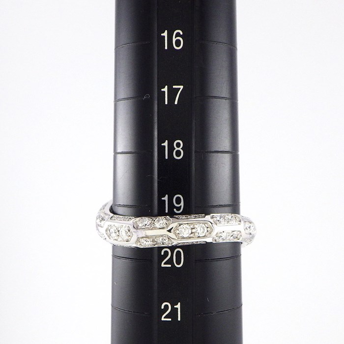 ブルガリ BVLGARI リング セルペンティ 355348 スネークモチーフ 1ポイント ペアシェイプ サファイア 0.58ct 2ポイント ペアシェイプ エメラルド 0.09ct パヴェ ダイヤモンド 1.39ct K18WG 19.5号 / #60 【中古】