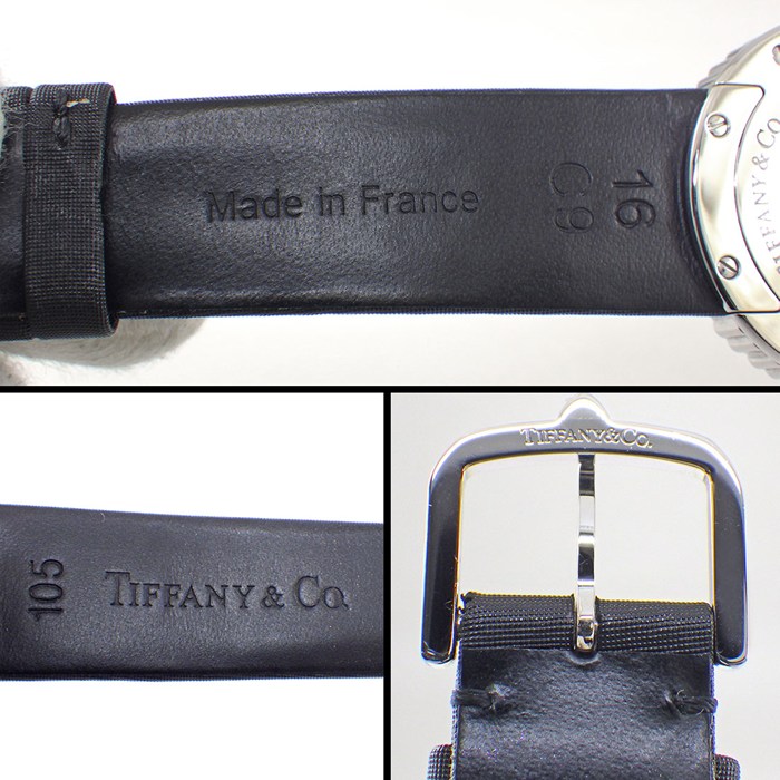 ティファニー Tiffany & Co. 腕時計 パロマピカソ クラウンオブハート 22902237 ハートベゼル ピンクギョーシェ文字盤 SS ブラック サテン/レザーベルト クオーツアナログ 【中古】