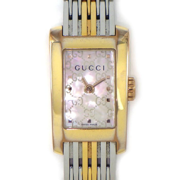 グッチ GUCCI 腕時計 Gメトロ 8600L/YA086516 レクタンギュラー GG柄 ピンクシェル文字盤 GP SS クオーツアナログ 【箱・保付き】 【中古】