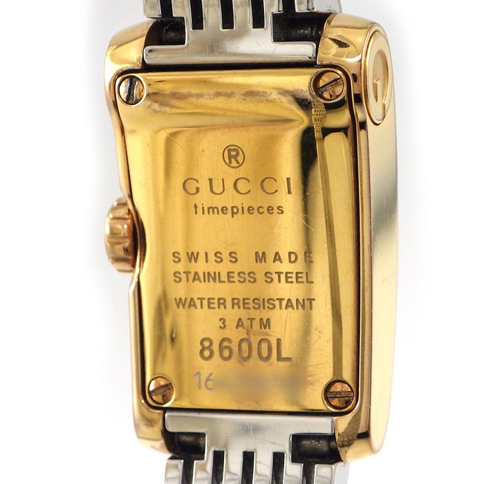 グッチ GUCCI 腕時計 Gメトロ 8600L/YA086516 レクタンギュラー GG柄 ピンクシェル文字盤 GP SS クオーツアナログ 【箱・保付き】 【中古】