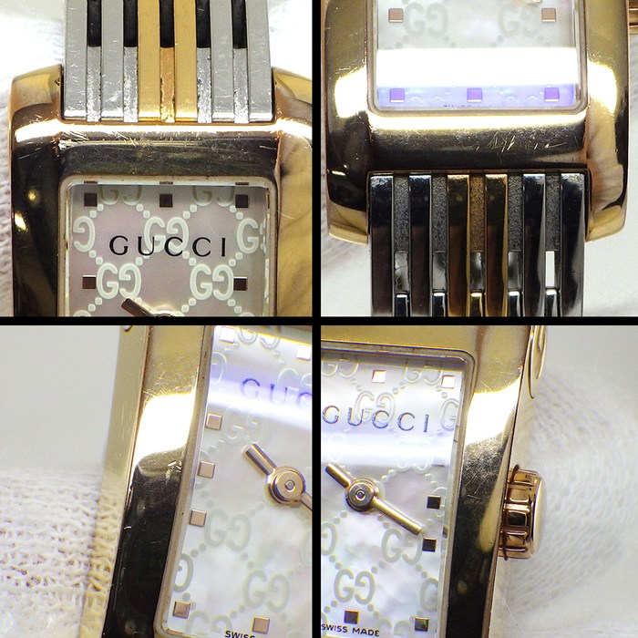 グッチ GUCCI 腕時計 Gメトロ 8600L/YA086516 レクタンギュラー GG柄 ピンクシェル文字盤 GP SS クオーツアナログ 【箱・保付き】 【中古】