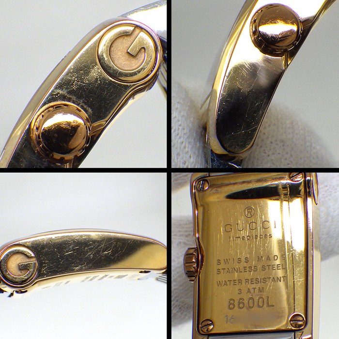 グッチ GUCCI 腕時計 Gメトロ 8600L/YA086516 レクタンギュラー GG柄 ピンクシェル文字盤 GP SS クオーツアナログ 【箱・保付き】 【中古】