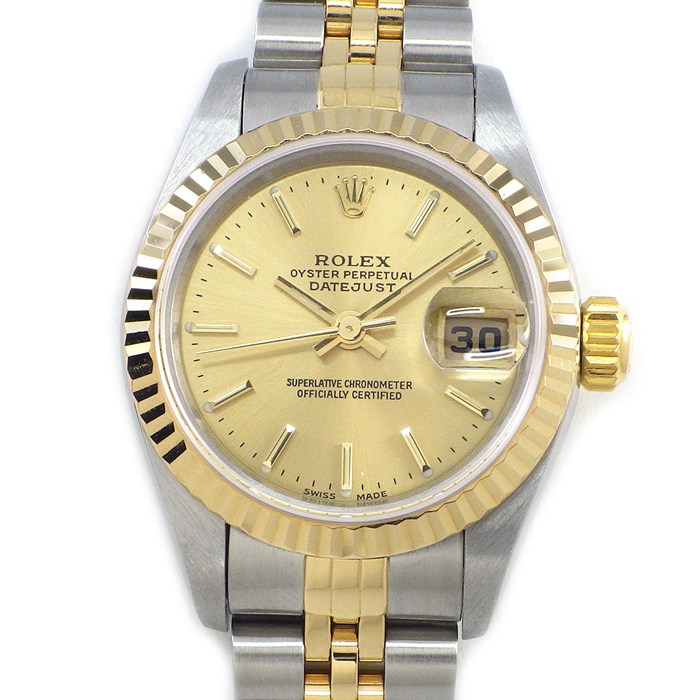 ロレックス Rolex 腕時計 デイトジャスト 79173 K番号 2001年 シャンパンカラー文字盤 デイト K18YG SS 自動巻き 【箱・保付き】 【中古】