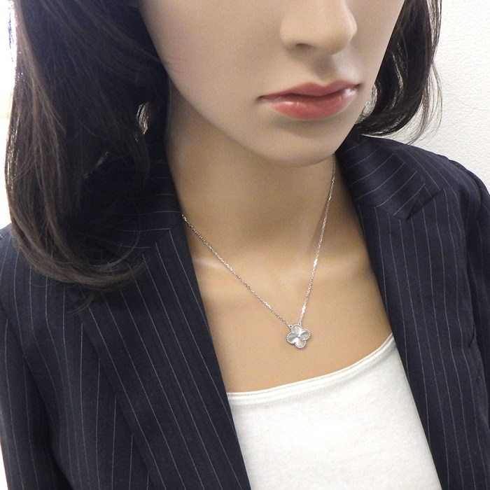 ヴァンクリーフ＆アーペル Van Cleef & Arpels ネックレス ヴィンテージアルハンブラ VCARP9XG00 ギョーシェ K18WG 【箱・保付き】 【中古】