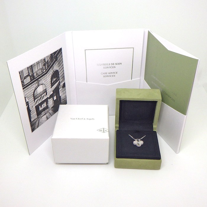 ヴァンクリーフ＆アーペル Van Cleef & Arpels ネックレス ヴィンテージアルハンブラ VCARP9XG00 ギョーシェ K18WG 【箱・保付き】 【中古】