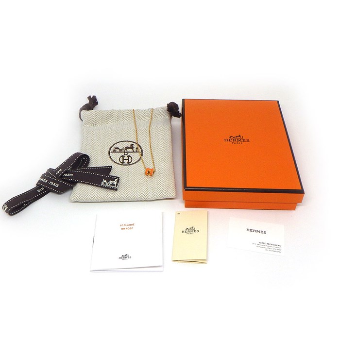 エルメス HERMES ネックレス ミニ ポップH ポップアッシュ H147992F 02 オレンジ・ソワ ラッカー GP 【中古】