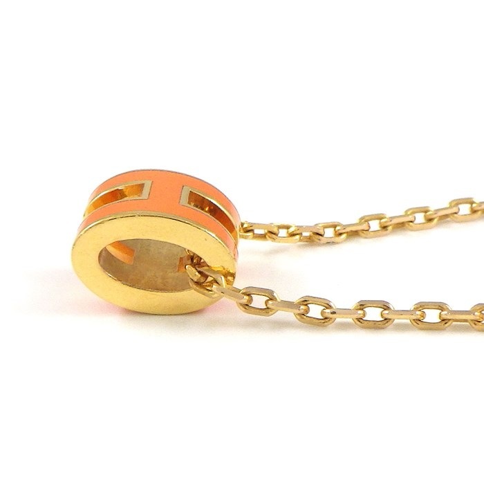 エルメス HERMES ネックレス ミニ ポップH ポップアッシュ H147992F 02 オレンジ・ソワ ラッカー GP 【中古】