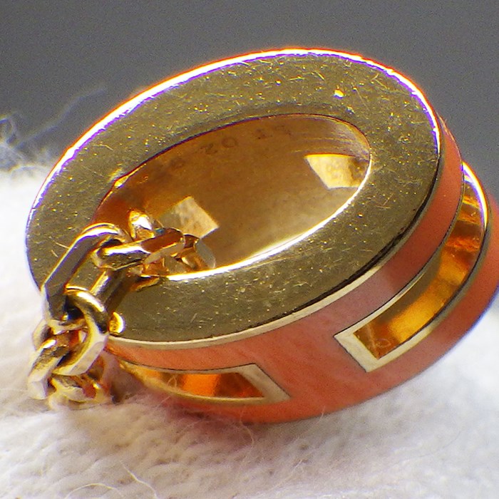 エルメス HERMES ネックレス ミニ ポップH ポップアッシュ H147992F 02 オレンジ・ソワ ラッカー GP 【中古】