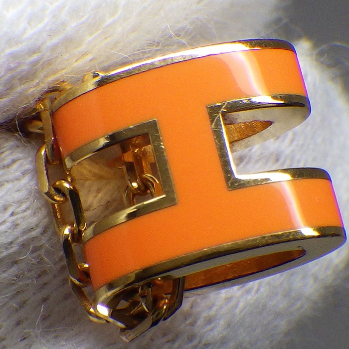 エルメス HERMES ネックレス ミニ ポップH ポップアッシュ H147992F 02 オレンジ・ソワ ラッカー GP 【中古】