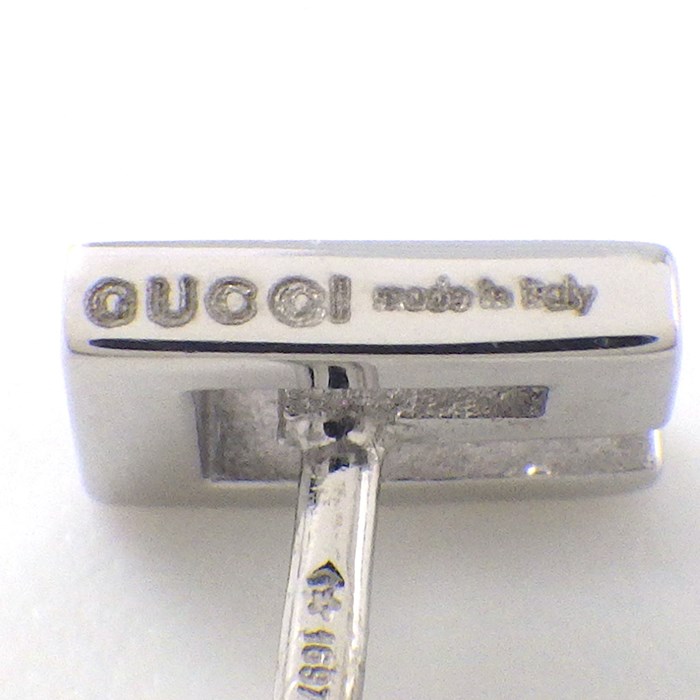 グッチ GUCCI ピアス G ロゴ スクエア K18WG 【中古】