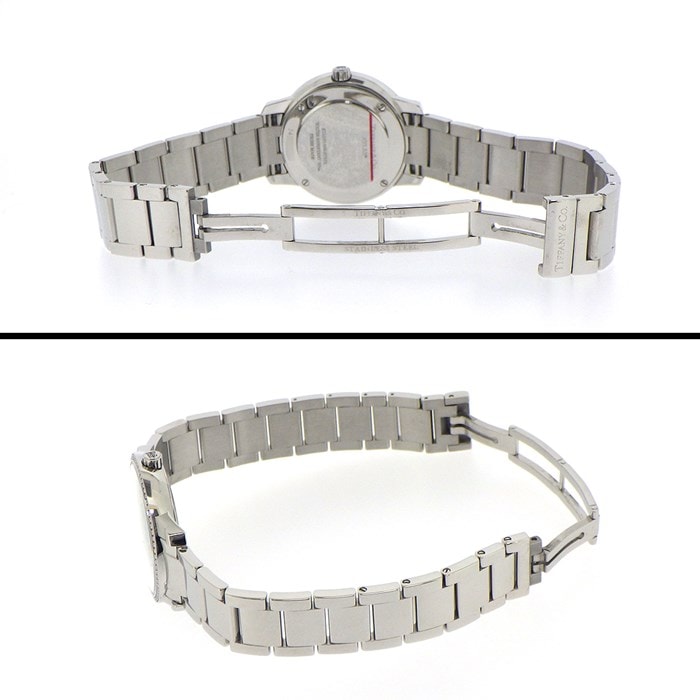 ティファニー Tiffany & Co. 腕時計 アトラス 2バンド 63452858 ティファニーブルー文字盤 カレンダー ダイヤベゼル 計0.14ct SS クオーツアナログ 【箱・保付き】 【中古】