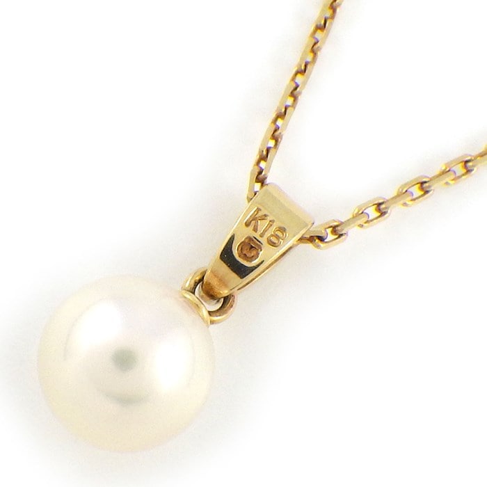 ミキモト MIKIMOTO ネックレス パール 7.5mm珠 K18YG 【中古】