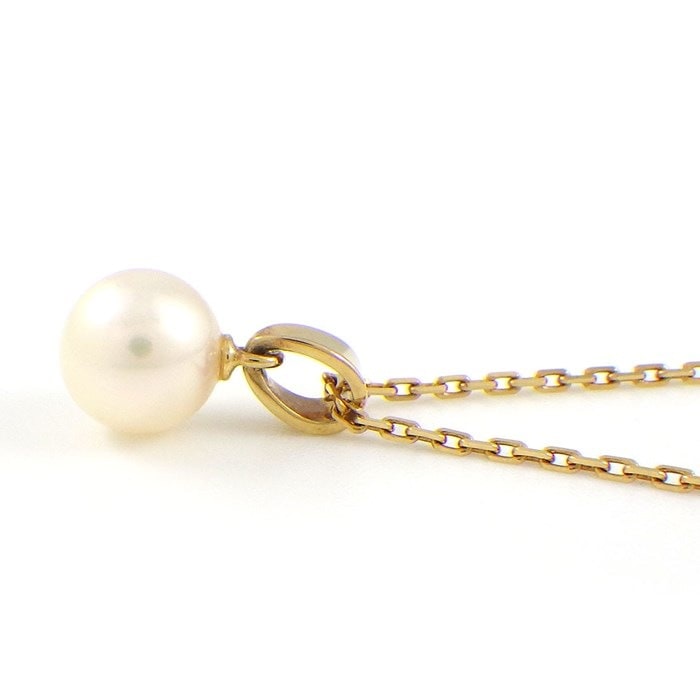 ミキモト MIKIMOTO ネックレス パール 7.5mm珠 K18YG 【中古】