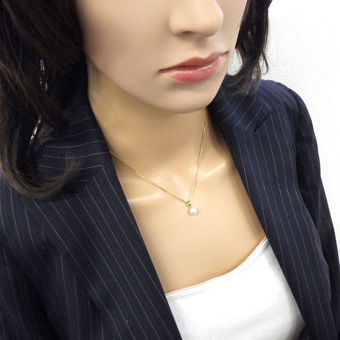 ミキモト MIKIMOTO ネックレス パール 7.5mm珠 K18YG 【中古】