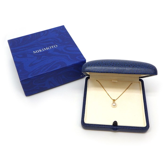 ミキモト MIKIMOTO ネックレス パール 7.5mm珠 K18YG 【中古】