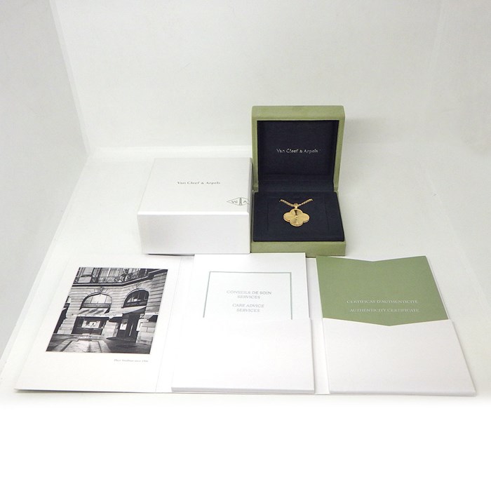 ヴァンクリーフ＆アーペル Van Cleef & Arpels ロングネックレス マジック アルハンブラ 1モチーフ VCARP4KO00 ギョーシェ K18YG 【箱・保付き】 【中古】