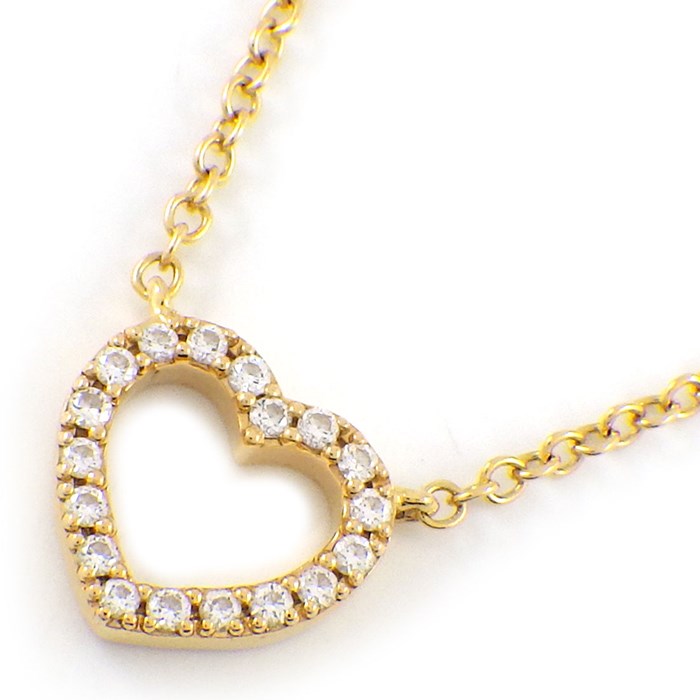 ティファニー Tiffany & Co. ネックレス メトロ ハート ダイヤモンド K18YG 【中古】