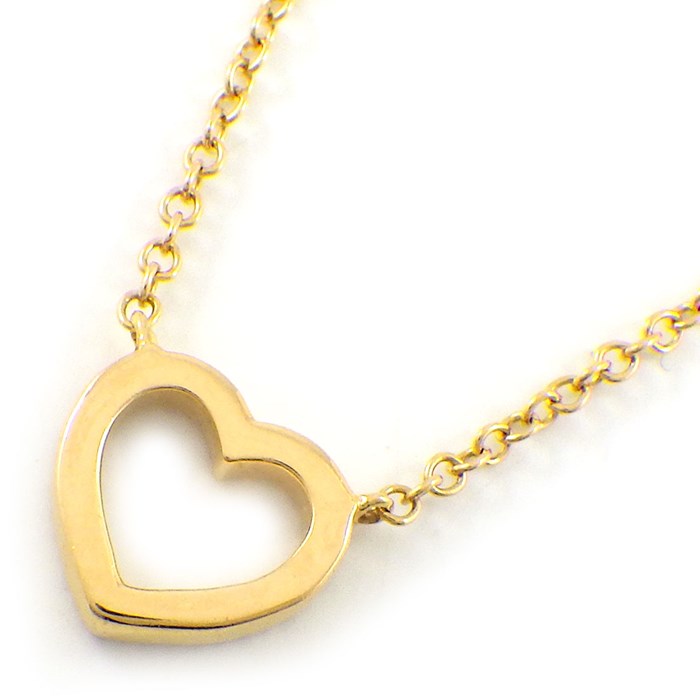 ティファニー Tiffany & Co. ネックレス メトロ ハート ダイヤモンド K18YG 【中古】
