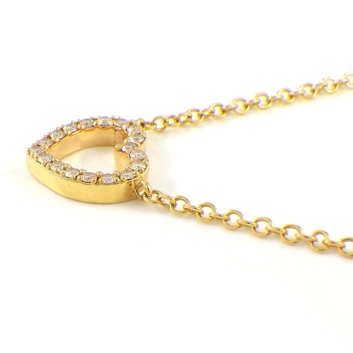 ティファニー Tiffany & Co. ネックレス メトロ ハート ダイヤモンド K18YG 【中古】