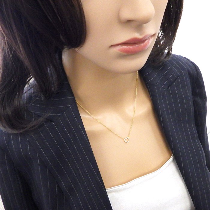 ティファニー Tiffany & Co. ネックレス メトロ ハート ダイヤモンド K18YG 【中古】