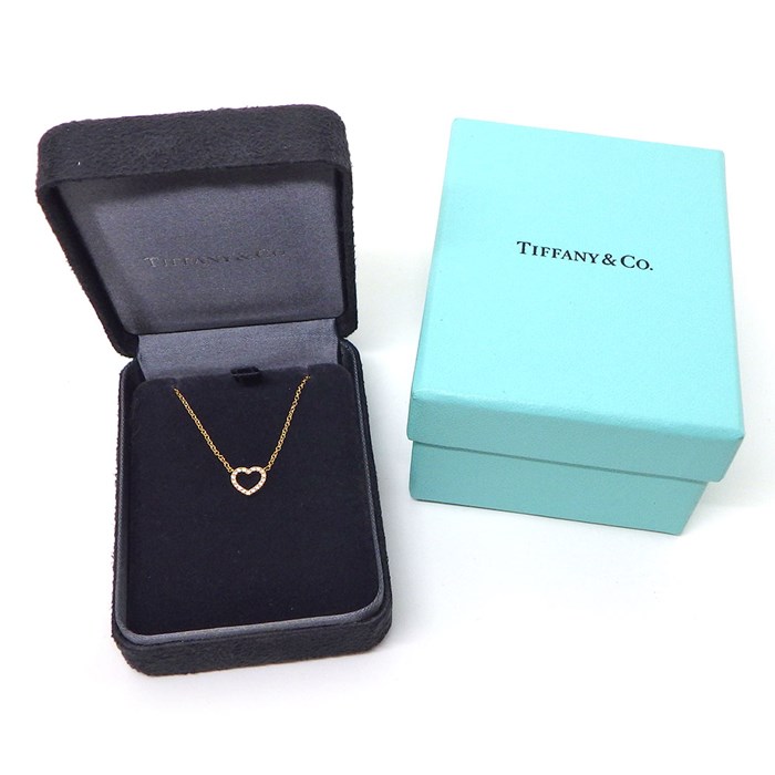 ティファニー Tiffany & Co. ネックレス メトロ ハート ダイヤモンド K18YG 【中古】