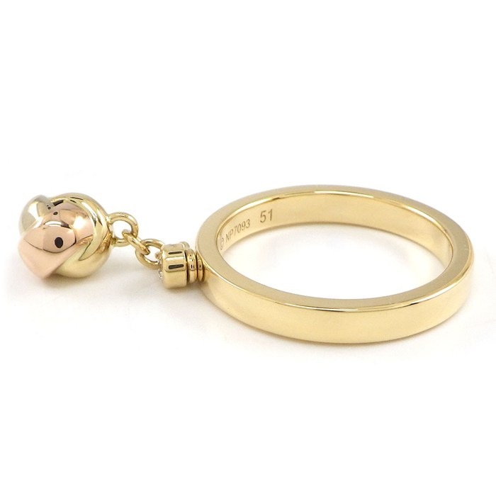 カルティエ Cartier リング ベビートリニティ スウィング ドロップ スリーカラー 1ポイント ダイヤモンド K18PG K18WG K18YG 10.5号 / #51 【中古】