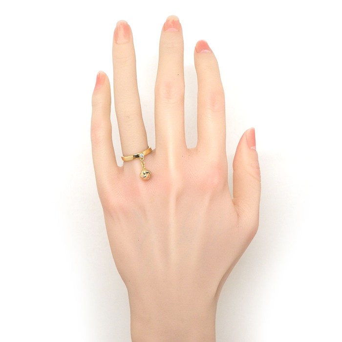 カルティエ Cartier リング ベビートリニティ スウィング ドロップ スリーカラー 1ポイント ダイヤモンド K18PG K18WG K18YG 10.5号 / #51 【中古】