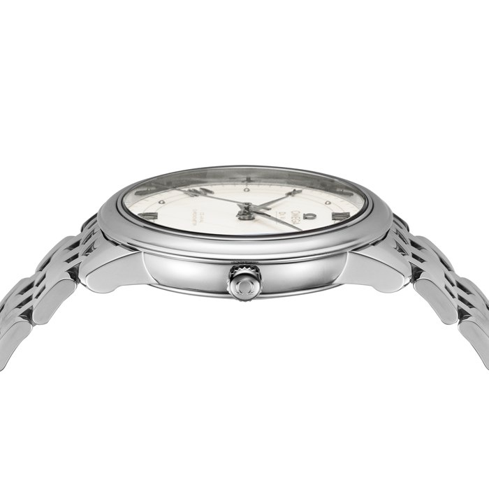 【新品・2年保証】オメガ OMEGA 腕時計 デ・ヴィル プレステージ コーアクシャル 424.10.37.20.04.001 ホワイト文字盤 デイト クロノメーター SS 自動巻き 【箱・保付き】
