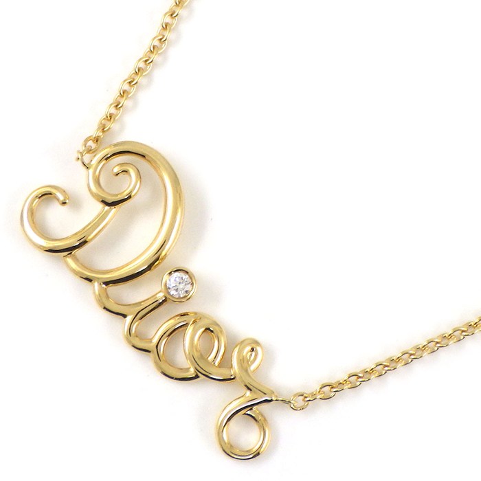 クリスチャンディオール Christian Dior ネックレス ディオールアムール JOUI95051_0000 1ポイント ダイヤモンド 0.03ct K18YG 【中古】
