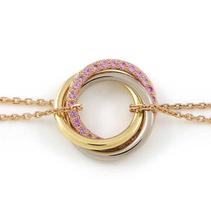 美品カルティエ(Cartier)ダムールピンクサファイアブレスレットSM k18 Cartier ダムール ブレスレット ピンクサファイア K18 YG Cartier