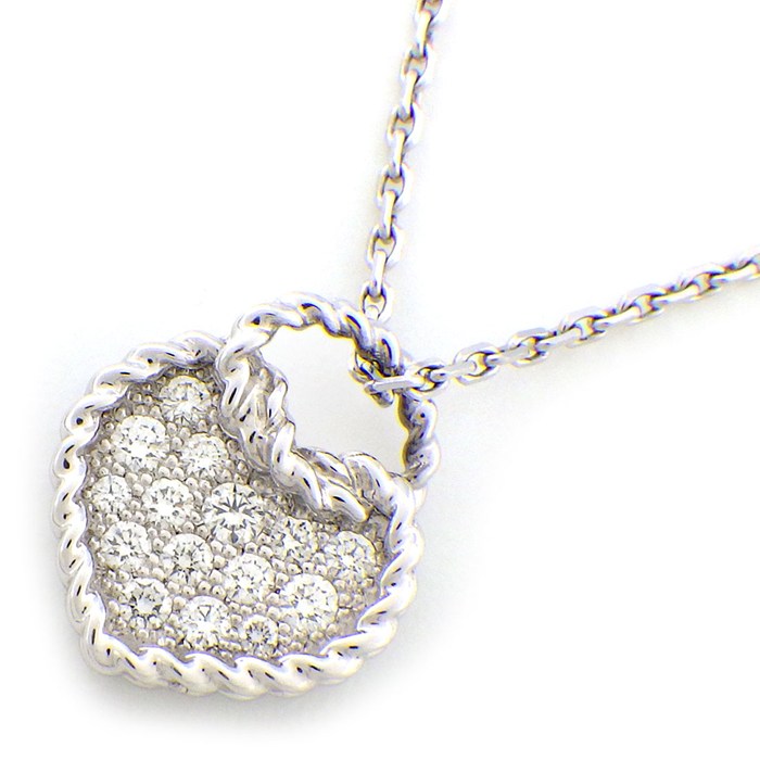 カルティエ Cartier ネックレス Cハート ダイヤ K18WG ダイヤモンド 