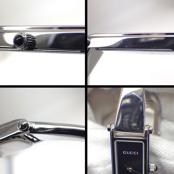 稼働品☆　GUCCIグッチ　１５００L　バングルウォッチ　シルバー　黒文字盤 2025年最新】Yahoo!オークション -グッチ 時計 1500の中古品