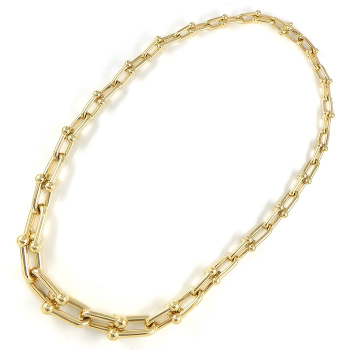 ティファニー Tiffany & Co. ネックレス ハードウェア グラジュエイテッド リンク 60153063 K18YG 【中古】