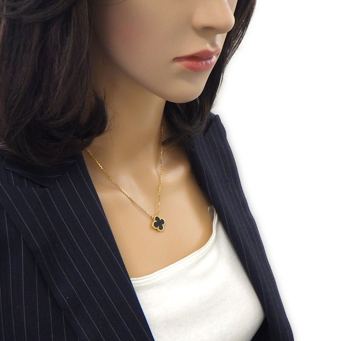 ヴァンクリーフ＆アーペル Van Cleef & Arpels ネックレス ヴィンテージ アルハンブラ VCARA45800 オニキス K18YG 【中古】
