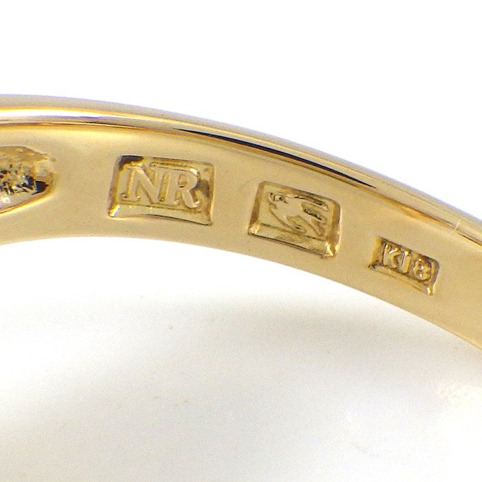 ニナリッチ NINA RICCI リング ボウ リボンモチーフ ダイヤモンド 計0.28ct K18YG 12号 【中古】