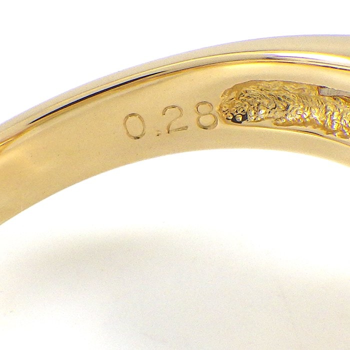 ニナリッチ NINA RICCI リング ボウ リボンモチーフ ダイヤモンド 計0.28ct K18YG 12号 【中古】