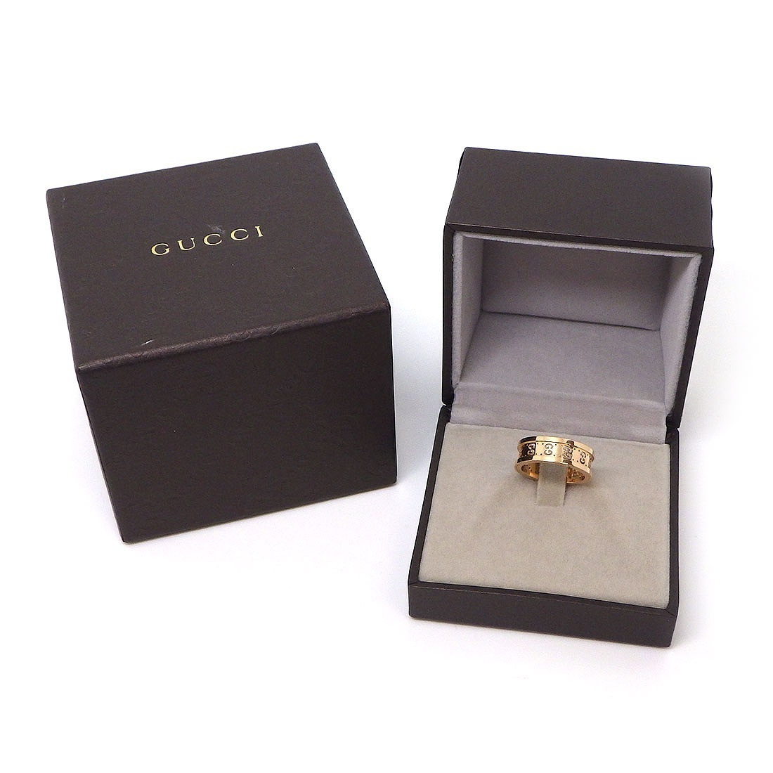 グッチ GUCCI リング アイコン トワール GG ロゴ スライド 回転 K18PG 12号 / #13 【中古】