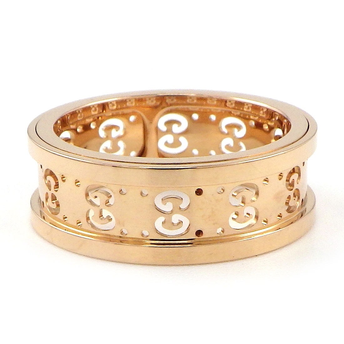 グッチ GUCCI リング アイコン トワール GG ロゴ スライド 回転 K18PG 12号 / #13 【中古】