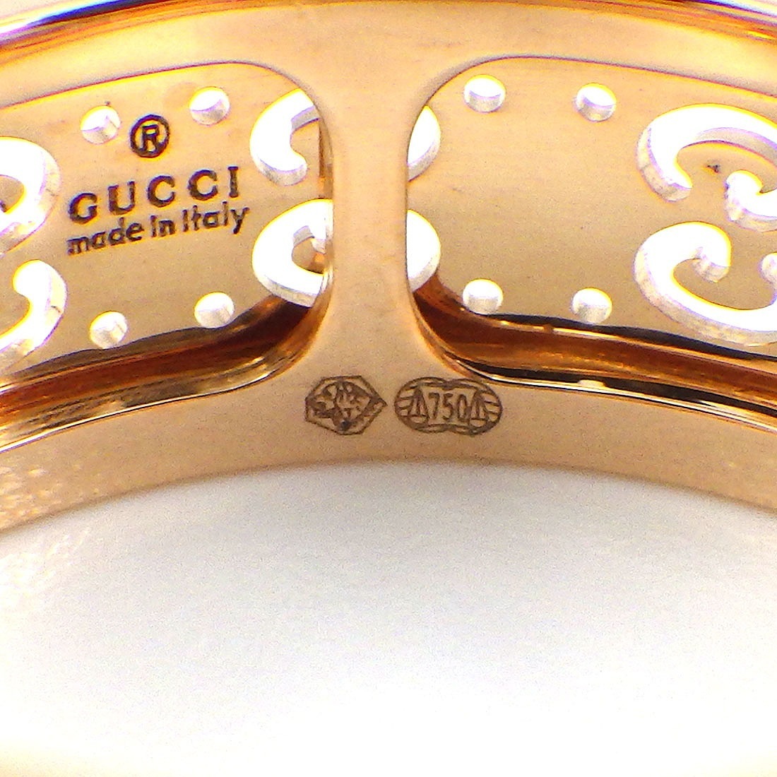 グッチ GUCCI リング アイコン トワール GG ロゴ スライド 回転 K18PG 12号 / #13 【中古】
