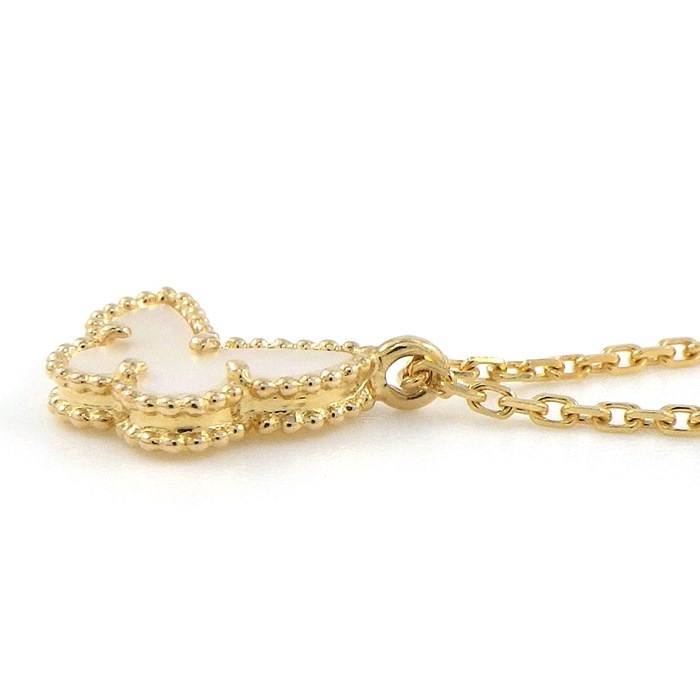 ヴァンクリーフ＆アーペル Van Cleef & Arpels ネックレス スウィートアルハンブラ パピヨン VCARF69300 ホワイト シェル K18YG 白 【中古】