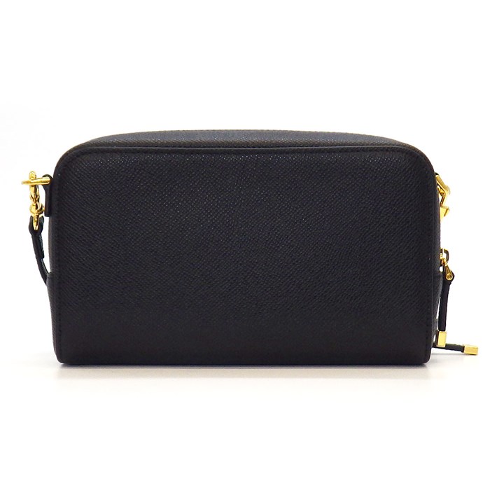 ディオール Dior ショルダーバッグ/クラッチバッグ/ポーチ カロ ダブルポーチ S7431UBAE ブラック ペブルドレザー ゴールド金具 【中古】