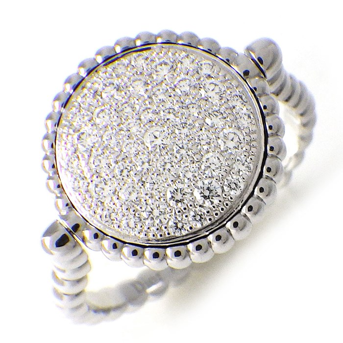 クリスチャンディオール Christian Dior リング ローズデヴァン ラウンド サークル スター ダイヤモンド K18WG 8号 / #50 【中古】