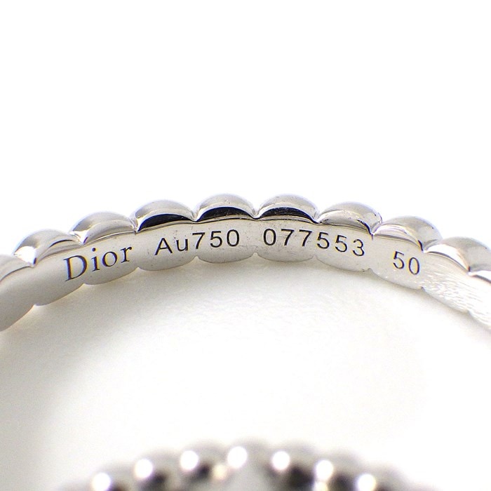 クリスチャンディオール Christian Dior リング ローズデヴァン ラウンド サークル スター ダイヤモンド K18WG 8号 / #50 【中古】