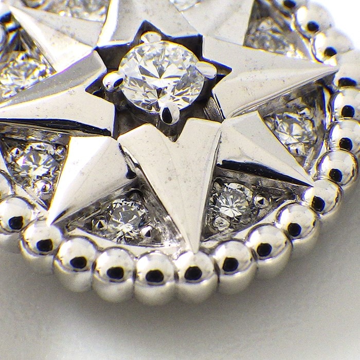 クリスチャンディオール Christian Dior リング ローズデヴァン ラウンド サークル スター ダイヤモンド K18WG 8号 / #50 【中古】