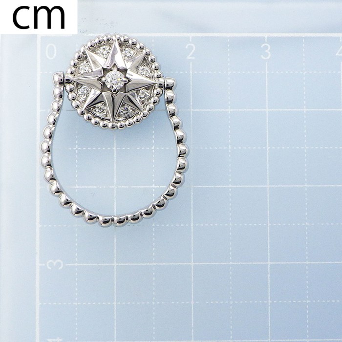 クリスチャンディオール Christian Dior リング ローズデヴァン ラウンド サークル スター ダイヤモンド K18WG 8号 / #50 【中古】