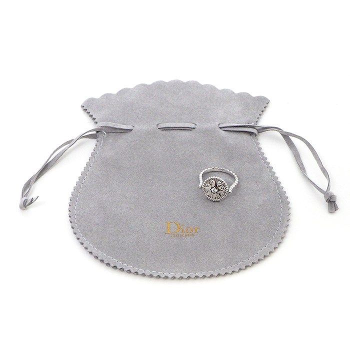 クリスチャンディオール Christian Dior リング ローズデヴァン ラウンド サークル スター ダイヤモンド K18WG 8号 / #50 【中古】