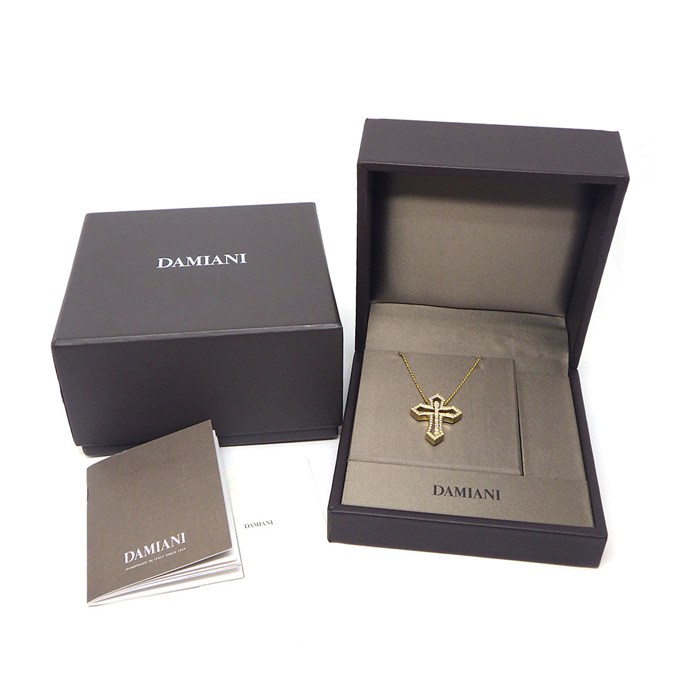 ダミアーニ DAMIANI ネックレス ベル エポック クラウン M 20092687 クロス パヴェ ダイヤモンド 計1.05ct K18YG 【箱・保付き】 【中古】