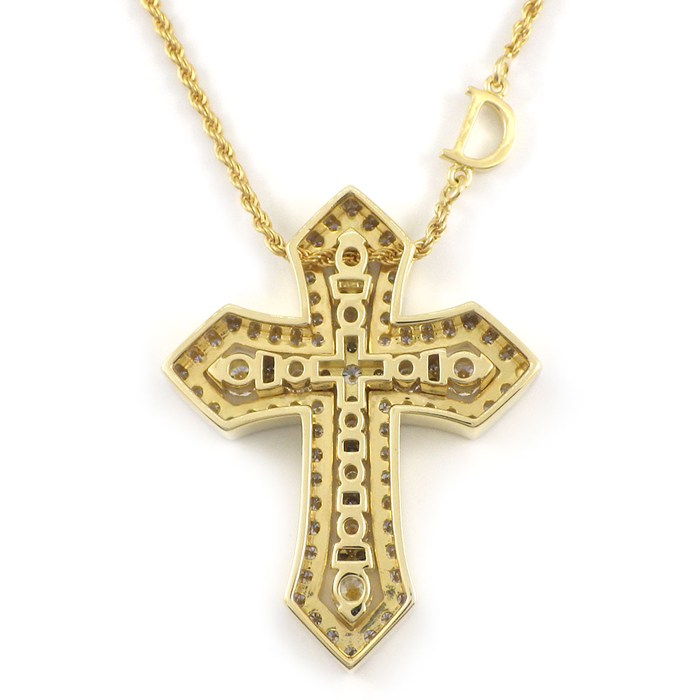 ダミアーニ DAMIANI ネックレス ベル エポック クラウン M 20092687 クロス パヴェ ダイヤモンド 計1.05ct K18YG 【箱・保付き】 【中古】