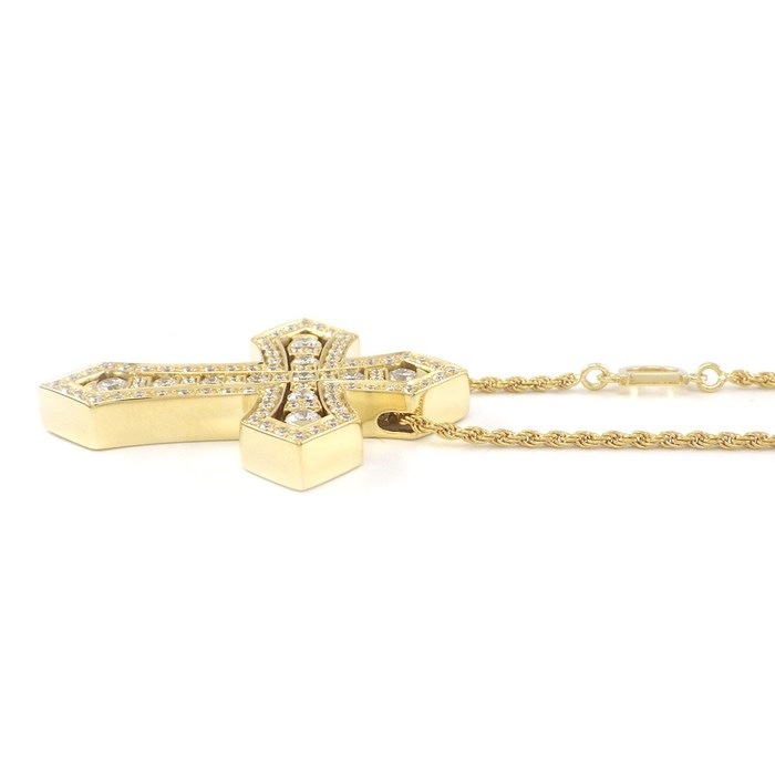 ダミアーニ DAMIANI ネックレス ベル エポック クラウン M 20092687 クロス パヴェ ダイヤモンド 計1.05ct K18YG 【箱・保付き】 【中古】