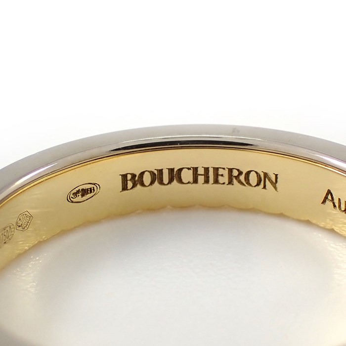 ブシュロン BOUCHERON リング キャトル ラディアント エディション ハーフ JAL00134 フルパヴェ 33ポイント ダイヤモンド 0.24ct K18YG K18WG 11号 / #51 【中古】